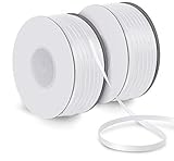 Absofine Satinband 150M Doppelsatinband weiß 3mm Schleifenband Geschenkband Hochzeit Dekoband Geschenkband Antennenb