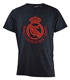 T-Shirt Real Madrid Logo grau 2018 2019 in Blister, dunkelgrau, S