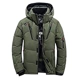 BaZhaHei Herren Slim Fit Warmer Daunenjacken Herbst Winter Verdicken Outdoor Winddicht Reißverschluss Übergangsjacke Steppjacke Isolationsjacke Funktionsjacke mit Kap