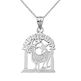 Sterling Silber Sternzeichen Capricorn Anhänger Halskette (Kommt mit Einer 45 cm Kette)