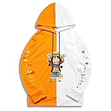 cshsb Herren ONE Piece Hoodie mit 2D Luffy Ace Aufdruck janpanische Piraterie Anime Kapuzenpullover,A,L