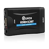 QUMOX 1080P HDMI zu Scart Konverter Audio Video Adapter EIA Péritel Sky
