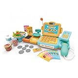 Woopie Spielkasse | Elektronische Kasse Spielzeug | Kasse mit Scanner Mikrofon Waage | Soundfunktion | Spielgeld | Supermarktkasse | 24 Zubehörteile | Spielzeug für Kinder ab 3 Jahren (Orange)