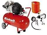 Einhell Kompressor TC-AC 400/50/8 Kit (2.200 W, 400 l/min Ansaugl., 50 l Kessel, 8 bar max., Ölschmierung, Druckminderer, inkl. Druckluft Starterset)