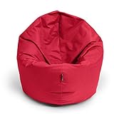 BubiBag Sitzsack L | 2-in-1 Sitzkissen mit Füllung Bodenkissen Kissen Sessel BeanBag (100cm Durchmesser, rot)