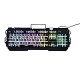 Mechanische Gaming-Tastatur, 2-farbige spritzgegossene Tastenkappen mit lichtemittierendem Eber-Aluminiumlegierungs-Panel Gaming-Tastatur für Spiele und den Heimgeb