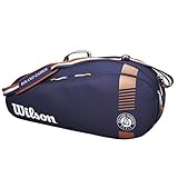 Wilson Schlägertasche Roland Garros Team 6, Bis zu 6 Schläger, Marineblau/Braun, WR8006701001