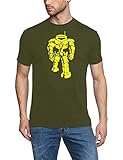 Coole-Fun-T-Shirts Herren T-Shirt Sheldon Robot Big Bang Theory!, Oliv-gelb, L, BK104
