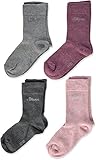 s.Oliver Socks Mädchen Junior Fashion 4p Socken, Rot (Heather Rose Melange 70), 31/34 (4er Pack)