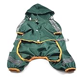 Bongles Dog watertight Raincoat 4-Leg Pet Raincoat Adjustable Pet Dog Jumpsuit Raincoat Jacket with Reflective Strip