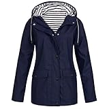 Zilosconcy Funktionsjacke mit Kapuze Damen Outdoor Jacket Atmungsaktiv Wasserdicht Übergangsjacke Regenjacke Softshelljacke Winddichte Fahrrad Wandern Outdoorjacke Leichte Wetterschutzjack