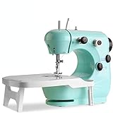 WADEO Nähmaschine, Tragbare Nähmaschine mit Fußpedal, Doppelgeschwindigkeitssteuerung Nähmaschine mit austauschbaren Presser, für Haushalte, Anfänger, Kinder, Mädchen (Blau)