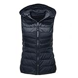 Weste,Glänzend,Gesteppt,Körperwärmer,Leicht,Kapuzenweste Ärmellos, für Damen und Herren Bodywarmer Steppweste Daunenweste Funktionsweste Vest Sport Outdoor Winterweste Gilet Jacke Softshell-W