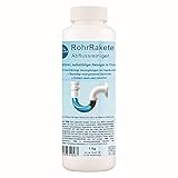 RohrRakete 1 Kg Profi Rohrreiniger Abflussreiniger kraftvoll gegen Verstopfungen I Abfluss Reiniger für Dusche, Küche, Toilette I Abflussfrei I HERRLAN-Q