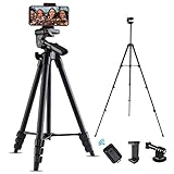 Handy Stativ, Erweiterbarer 54' Smartphone Stativ Dreibeinstativ Leichtes Kamera Stativ Tripod Ständer mit Handy Halter Tragetasche Reisestativ für Smartphone, Gopro, DSLR