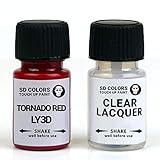 SD COLORS Ausbesserungslack in Tornado-Rot, LY3D Y3D G2, 8 ml, Reparatur-Pinsel, Farbcode LY3D Y3D G2 Tornado-Rot (Lack + Lack)