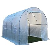 CHLL Tomaten Gewächshaus Frostschutzgewächshaus mit 2 Reißverschlüssen Rolltor, Gewölbtes Gartenregal mit Seitenfenstern für Kräuter, Blumen, Gemü