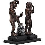 Craft&Style Skulptur Statue Affen Zwei Freunde aus robustem massivem Kunstharz handb