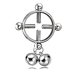 DSEB Fashion Damen Body Piercing Brust Nagel Schraube Glöckchen Anhänger Fake Nipple Ring Schmuck