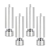 Xrdbfd 4X 35 cm Tischbeine, Verstellbare Möbelfüße, Stützbeine Aus Aluminiumlegierung, rutschfeste Sofafüße Mit M10-schrauben, Verwendet Für Betten, Tv-schränke, Couchtische,Silver-8cm/3