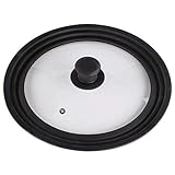 Xavax 111545 Universaldeckel (Silikonring für Töpfe und Pfannenmit24,26und28cmDurchmessser,Dampfloch,abgestuftesRanddesign,Glas,spülmaschinengeeignet,platzsparend)