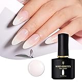 Born Pretty Gellack Milchig Weiss, Milchig Weiß Gel UV 10ml Milchig Jelly Gel Transparent Weiß Nagellack Gel Nail Art Klassischer und All-MatchStil UV LED Soak Off Manicure Gel Lacquer V