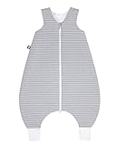 Julius Zöllner 9082567310 Jersey Jumper - Schlafsack mit Beinen, Grey Stripes, circa 80