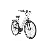 FISCHER E-Bike City CITA 3.1i, Elektrofahrrad, weiß matt, 28 Zoll, RH 44 cm, Mittelmotor 50 Nm, 48 V/418 Wh Akku im R