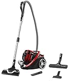 Rowenta RO7649 Silence Force Cyclonic Parkett | Beutelloser Staubsauger | Vacuum-Cleaner | Sehr Leise | 2,5L Staubvolumen | Tierhaar | Auto | Schwarz/R