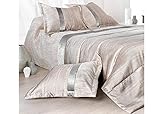 LINDER Bett Überwurf Kissenbezüge/Polyester Beige/Grau, Beige/Grau, 250 x 260