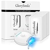 Bleaching White Stripes, GlorySmile Teeth Whitening Kit with LED Licht,Zahnaufhellung Zähne Bleaching set with 14 Bleaching Stripes, Home Bleaching Kit für Weiße Z