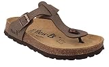 neu-B Damen Klassische Sandale Renania Bio Flor - Schlappen - Sommerschuhe, Farbe: Mocca, Größe: 41
