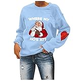 GENGG Damen Weihnachten Sweatshirt Frohe Weihnachten Gedruckt Langarm Plus Size Drop Shoulder Crewneck Pullover S