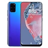 Gaeirt S20+ Entsperrtes Telefon, Entsperrte Android Telefone 7,2 Zoll HD Wassertropfen Bildschirm Vier Kern Smartphone Gesichtserkennung Dual SIM Karte 1+16GB 128 GB Erweiterung(Blau)