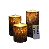 MAFANG® LED Kerzen, LED Weihnachtskerze, Flammenlose Kerzen Bewegt Sich Tanzen Schwingenden Docht LED Kiefer-Kerze Fernbedienung Paraffinwachs Wedding Bar Home Party Decor - 3 Stück