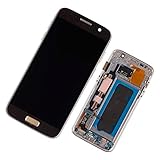 Duotipa Super AMOLED Display Kompatibel mit Samsung Galaxy S7 SM-G930F SM-G930A 5.1 inch LCD Display Bildschirm Digitizer Ersatzdisplay Assembly mit Rahmen + Werkzeugen(Gold)