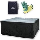 TH TRADE HERO Abdeckung für Gartenmöbel (210x250x90 cm) - wasserdichte Abdeckplane für Gartentisch, Lounge oder Balkonmöbel - extrem wetterbeständig
