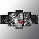 MIYCOLOR Leinwand Malerei Home Wandkunst 5 Stücke Joker Harley Quinn Poster HD Drucke Modulare Bilder für Wohnzimmer Dekoration, ungerahmt 40X60 40X80 40X100