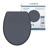 SCHÜTTE WC-Sitz Duroplast ANTHRAZIT, Toilettensitz mit Absenkautomatik und Schnellverschluss für die einfache Reinigung, maximale Belastung der Klobrille 150 kg, Dunkelgrau 82304