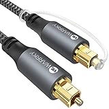 Optisches Kabel, Toslink kabel, WARRKY 1,8m [Nylon geflochten, Vergoldeter Stecker, Aluminiumhülse] Digital Optisch Audiokabel, Kompatibel mit LG/Samsung Soundbar, Stereoanlage, Heimkino, PS4, Xbox