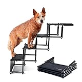 PiuPet® Universal Hundetreppe für große und kleine Hunde - bis 80 kg belastbar - für alle Fahrzeuge nutzbar - klappbare Hunderamp