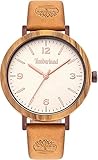 Timberland Damen Analog Quarz Uhr mit Echtes Leder Armband TBL15958MYBNBE.07