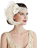 BABEYOND Damen 1920s Stirnband Pfau Feder 21er Jahre Stil Flapper Haarband Inspiriert von Great Gatsby Damen Kostüm Accessoires Stil 1