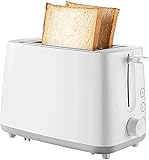 GDYJP Toasters Edelstahl extra breite Slots Kleiner Toaster,6 Brotschatteneinstellungen,Abtauen/Wiedererwärmung/Abbrechen-Funktion,abnehmbare Krümel-Fach (Color : White, Size : One Size)
