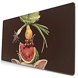 Mousepad Schwein Mittagessen Waterlemon Gemüse Gaming Mouse Pad Mausmatten Anti-Rutsch-Gummibasis Mousepads Matte für Computer Laptop Home Office Game Desk