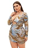 SOLY HUX Damen-Bikini, Übergröße, bedruckt, Neckholder, 3-teiliger Badeanzug - - 4XL M