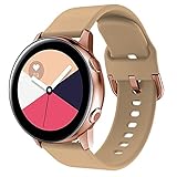 La vaah Ersatzarmband, kompatibel mit Samsung Galaxy Watch Active / Active 2 20 mm, für Galaxy Watch Active 2 44 mm / Galaxy Watch Active 40 mm / Gear Sport Smartwatch, weiches Silikon, Beig