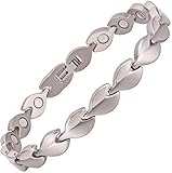 Damen-Magnet-Fußkettchen und Fußkettchen, Titan, mit Magnet, Schmuck (Silber)
