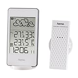 Hama EWS 860 Funk-Wetterstation (mit Funkuhr, Wecker, Hygrometer, Frost- und Temperaturalarm und Wettervorhersage, inkl. Außensensor, Reichweite 30 m) weiß