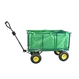 PRO-CARTS INDUSTRY Bollerwagen 550kg belastbar Handwagen Gartenkarre Gartenwagen Transportwagen Gerätewagen Karre mit herausnehmbare Plane/klappbare Seitenwände/Luftreifen für G